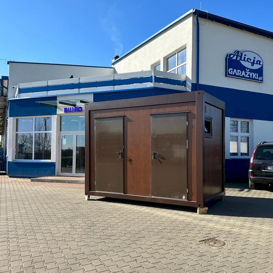 Kontener sanitarny WC z prysznicem ciemny orzech 3.50×2.00